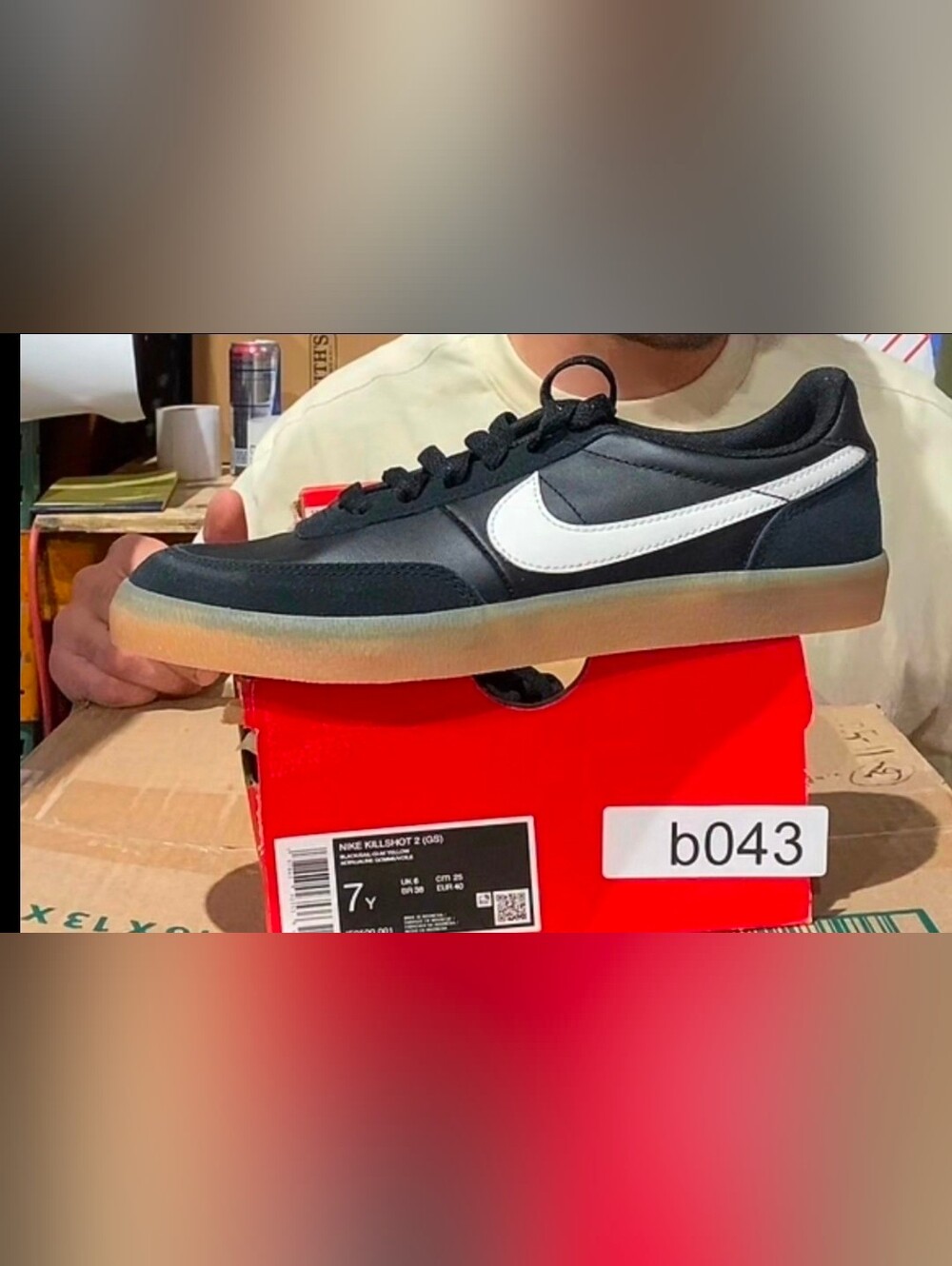 Nike Killshot 2 Black White with Gum Sole ...Size 7 Big Kids Or Womens 8.5 :)